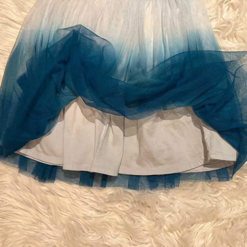 Garnet Hill Girls L‎ Blue Ombre Tulle Skirt Party Dressy Layered